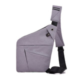 Fabra Anti-Theft Men Messenger Shoulder Bags Men Chest Pack Men Retro Trapezoid Sharp Crossbody Bag Motorcycle Sling Bag Black