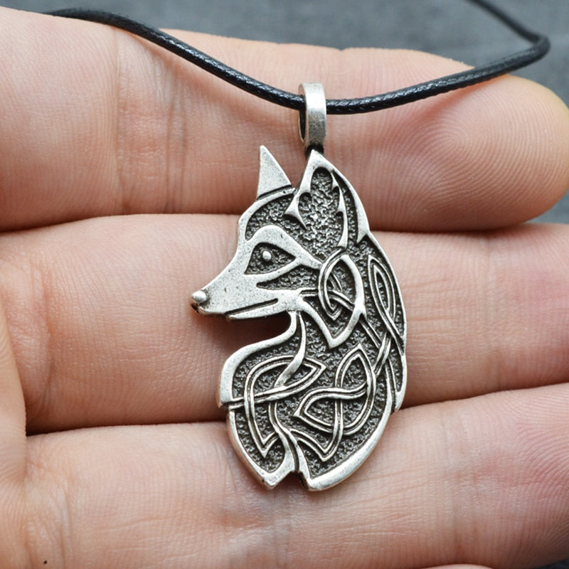 1pc Viking Fox Amulet Necklaces Celtics Knot Pendant Jewelry For Women Men