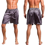 2018 Loose Men's Satin Silk Pajama Shorts Summer Sleepwear Soft Underwear Pajama Sexy Nightwear Underpants homme