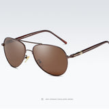 AORON Men Polarized Sunglasses Retro Classic Pilot Glasses Brand Goggoles Leisure UV400 Protection Metal Frame Oculos de sol