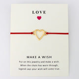 Love Hearts Infinity Wish Charms Adjustable Bracelets Red String Rope Women Men Unisex Trendy Handmade Jewelry Christmas Gift