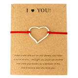 Love Hearts Infinity Wish Charms Adjustable Bracelets Red String Rope Women Men Unisex Trendy Handmade Jewelry Christmas Gift