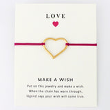 Love Hearts Infinity Wish Charms Adjustable Bracelets Red String Rope Women Men Unisex Trendy Handmade Jewelry Christmas Gift