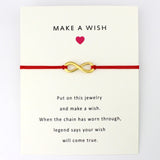 Love Hearts Infinity Wish Charms Adjustable Bracelets Red String Rope Women Men Unisex Trendy Handmade Jewelry Christmas Gift