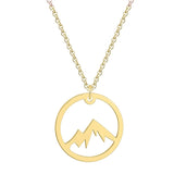 QIAMNI Mountain Range Pendant Necklace for Women Men Outdoor Travel Jewelry Climbing Lover Gifts Mountains Are Calling Necklace