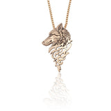 Punk Vintage Wolf Pendant Necklace Women Men Gold Silver Black Metal Wolf Head Necklaces Pendants Animal Jewelry Drop Shipping