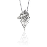 Punk Vintage Wolf Pendant Necklace Women Men Gold Silver Black Metal Wolf Head Necklaces Pendants Animal Jewelry Drop Shipping