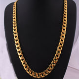 Punk Hip Cuban Link Gold Chain Rapper Men Necklaces Street Fashion Popular Metal Alloy Long Chain Decorative Jewelry Present