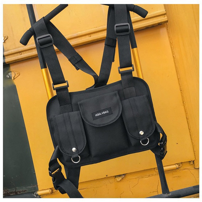 Men Function Tactical Chest Bag New Fashion Unisex Chest Rig Hip Hop Streetwear Cross Back-pack Women Solid Waist Shoulder Bag