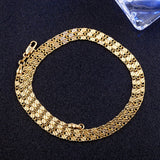 Unisex Gold silver Color Chain collares necklace for women men Flat snake Link Chain Lobster Clasp Jewelry Drop Shipping