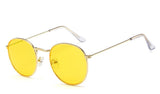 DJXFZLO Retro oval sunglasses Women/Men  brand designer vintage small black Red Yellow  shades sun glasses Oculos De Sol