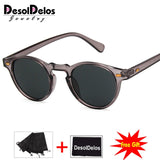 Round Lense Clear Frame sunglasses Gregory Peck Brand Designer men women Sunglass retro gafas oculos 2019 New Fashion