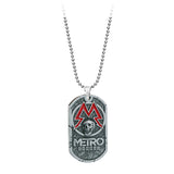 PC Game Metro Exodus 2033 Necklace Dog Tag Pendant Leather Metal Chain Men Necklaces Charm Gifts for Kids Games Jewelry