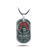 PC Game Metro Exodus 2033 Necklace Dog Tag Pendant Leather Metal Chain Men Necklaces Charm Gifts for Kids Games Jewelry