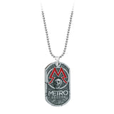 PC Game Metro Exodus 2033 Necklace Dog Tag Pendant Leather Metal Chain Men Necklaces Charm Gifts for Kids Games Jewelry