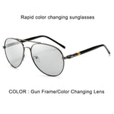 Psacss Classic Pilot Photochromic Sunglasses Men Driving Clear Polarized Lens Sun Glasses Male Vintage Brand Sunglass Oculos UV