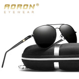 AORON Men Polarized Sunglasses Retro Classic Pilot Glasses Brand Goggoles Leisure UV400 Protection Metal Frame Oculos de sol