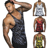 Men Muscle Training Tanks printed Sport Tanks sleeveless Undershirt Tank Top Gym Tee Shirt  Bodybuilding  Fitness Vest 4 colors