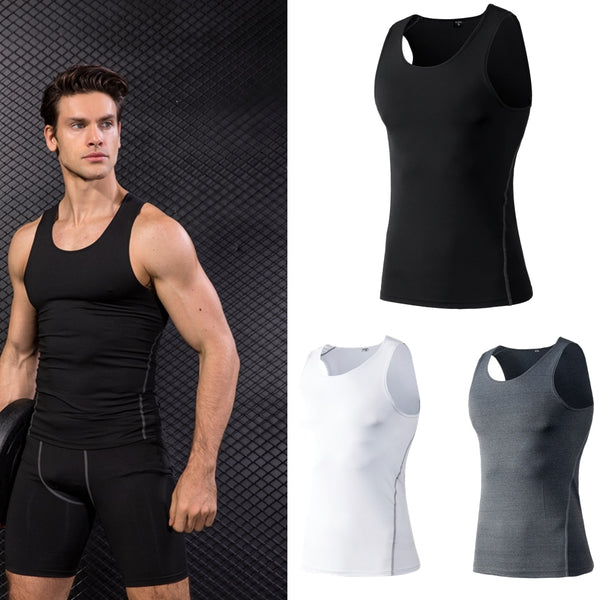 Men Compression Fitness Tights Tank Top Quickly Dry Sleeveless High elasticity Gym Clothing Summer Men's Running Sport Vest