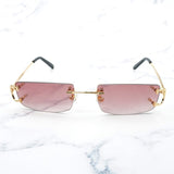 Trendy Small Sunglasses for Men Tint Carter Glasses Frame for Women Small Nose Pad Sun Glasses for Decoration Eyewear 827