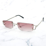 Trendy Small Sunglasses for Men Tint Carter Glasses Frame for Women Small Nose Pad Sun Glasses for Decoration Eyewear 827
