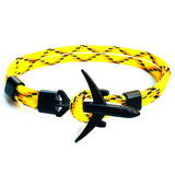 HOMOD 2019 New Fashion Plane Anchor Bracelets Men Charm Chain 550 Paracord Bracelet Jewelry Male Wrap Metal Sport Anchor Hooks