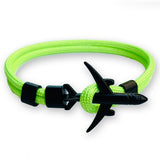 HOMOD 2019 New Fashion Plane Anchor Bracelets Men Charm Chain 550 Paracord Bracelet Jewelry Male Wrap Metal Sport Anchor Hooks